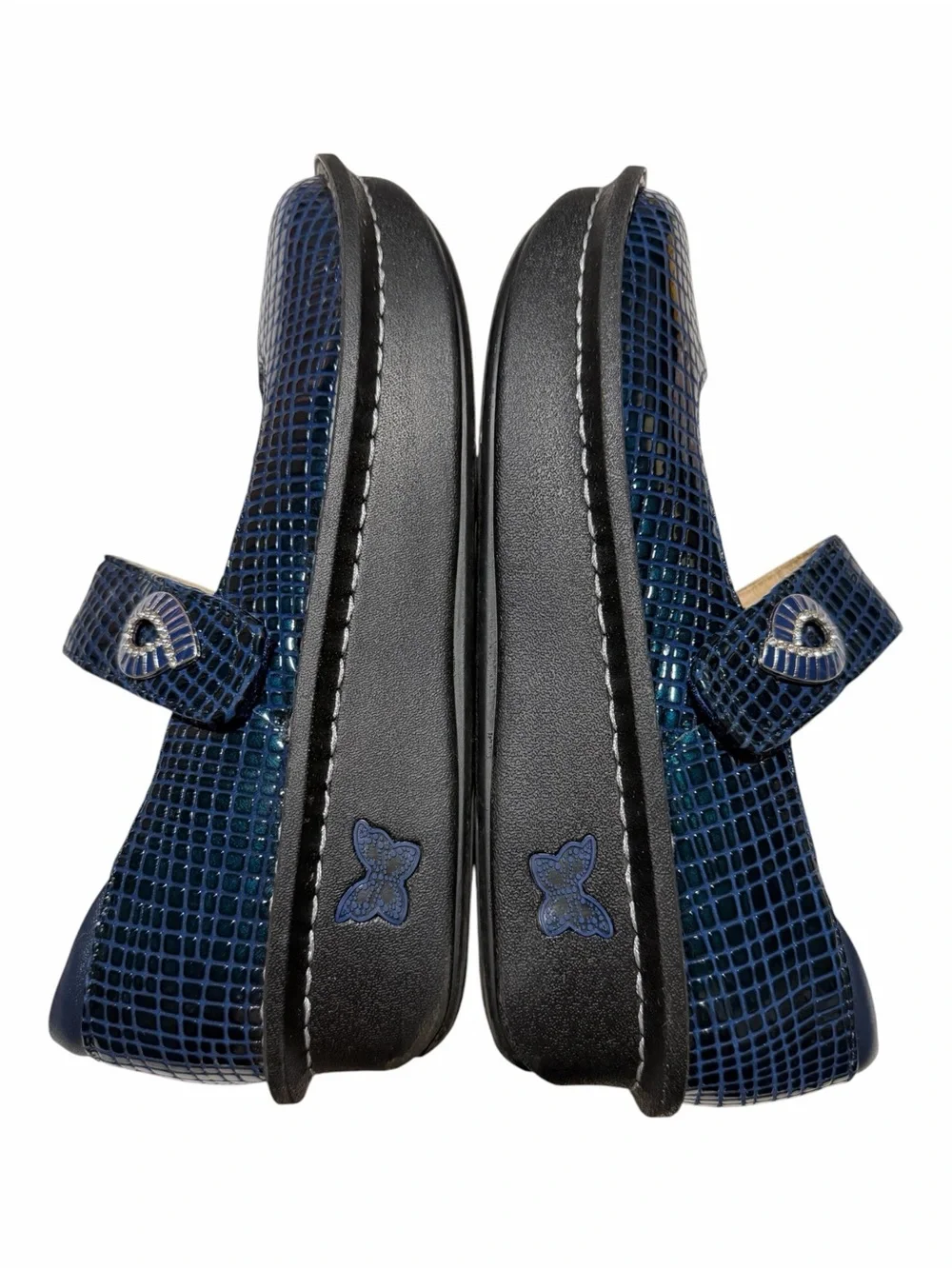 Alegria Paloma Jazzy Blue Patent Leather Mary Jane Comfort Shoes - EU 38 / US 8